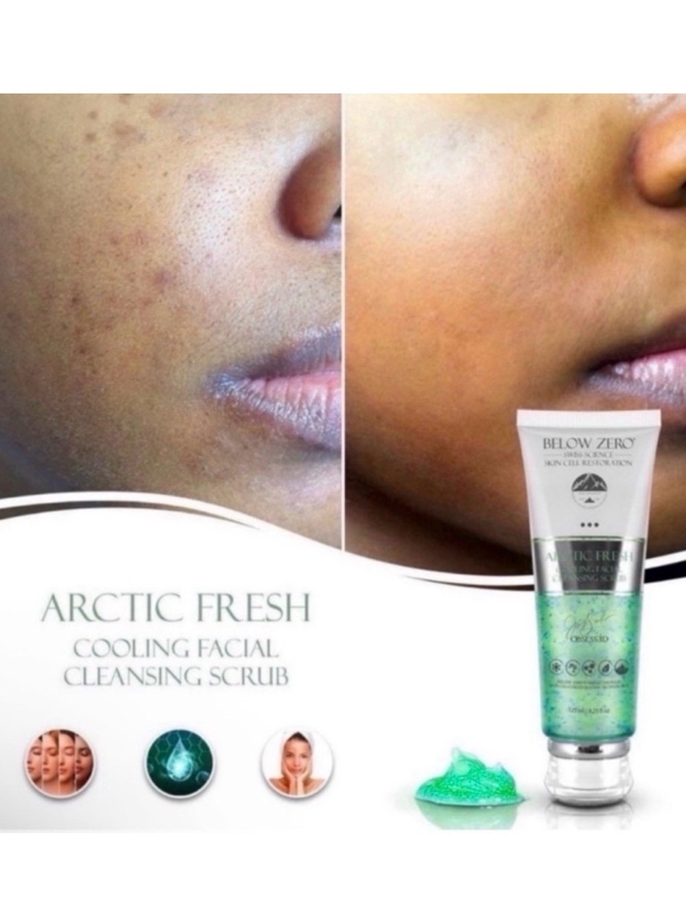 Below Zero BUNDLE OF 3 Cooling Facial Cleansing Scrub ~ Retail $450 - Picture 2 of 3